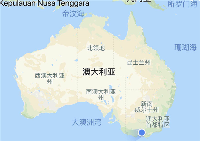 墨尔本在澳大利亚的位置