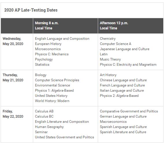 2020年AP考试时间表发布 两点变化需注意