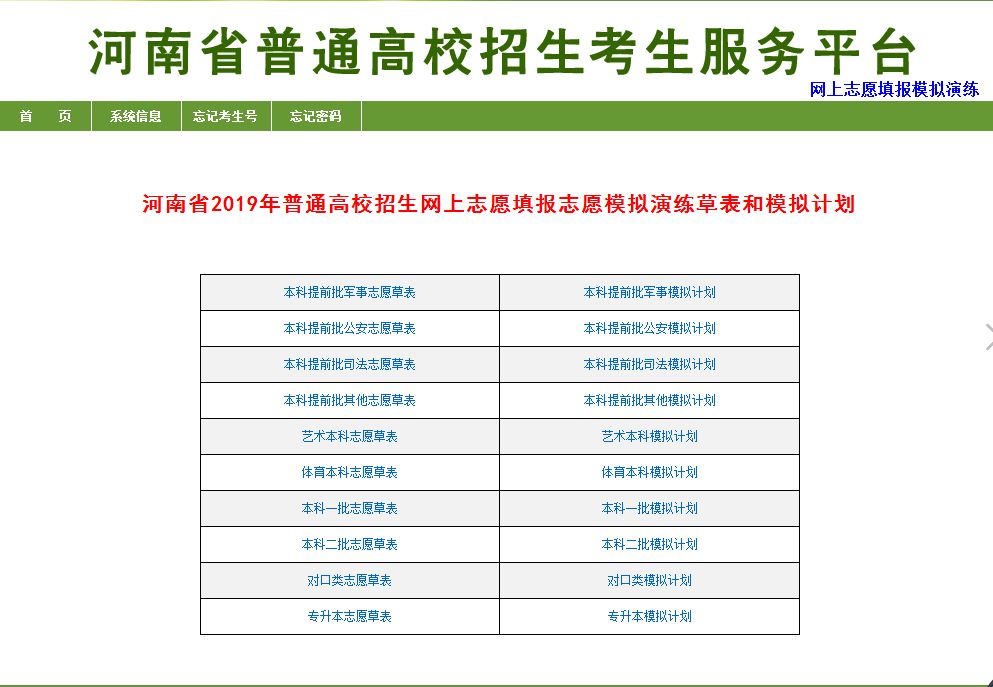 高考志愿填报模拟