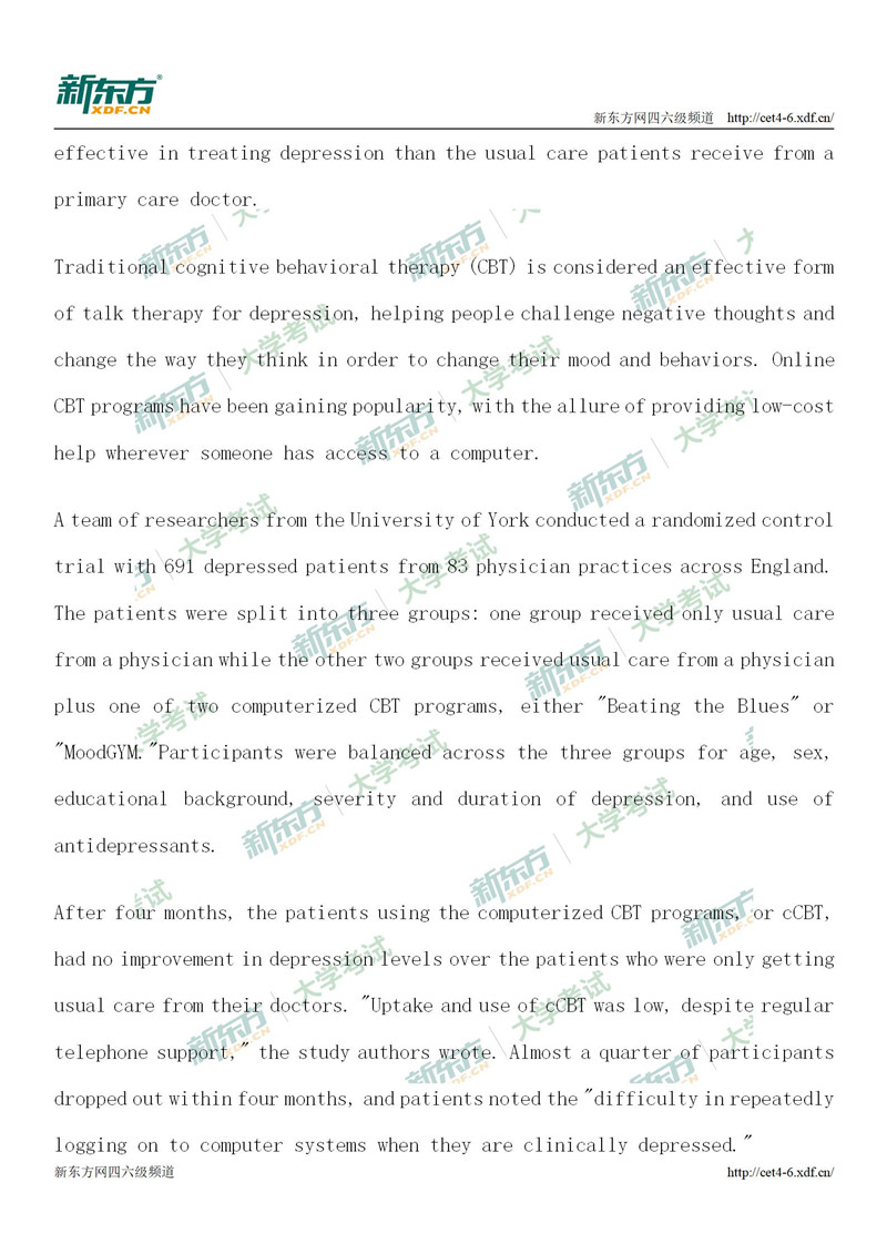 2019年6月英语四级真题仔细阅读PASSAGE 2源文第一套(福州新东方学校)