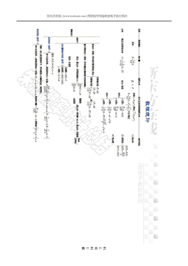 2020数一备考：数学一概率论与数理统计总结