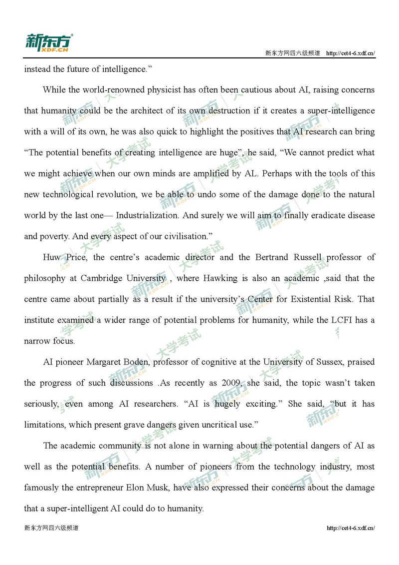 “2019年6月英语六级考试仔细阅读答案解析:第一套(厦门新东方)”