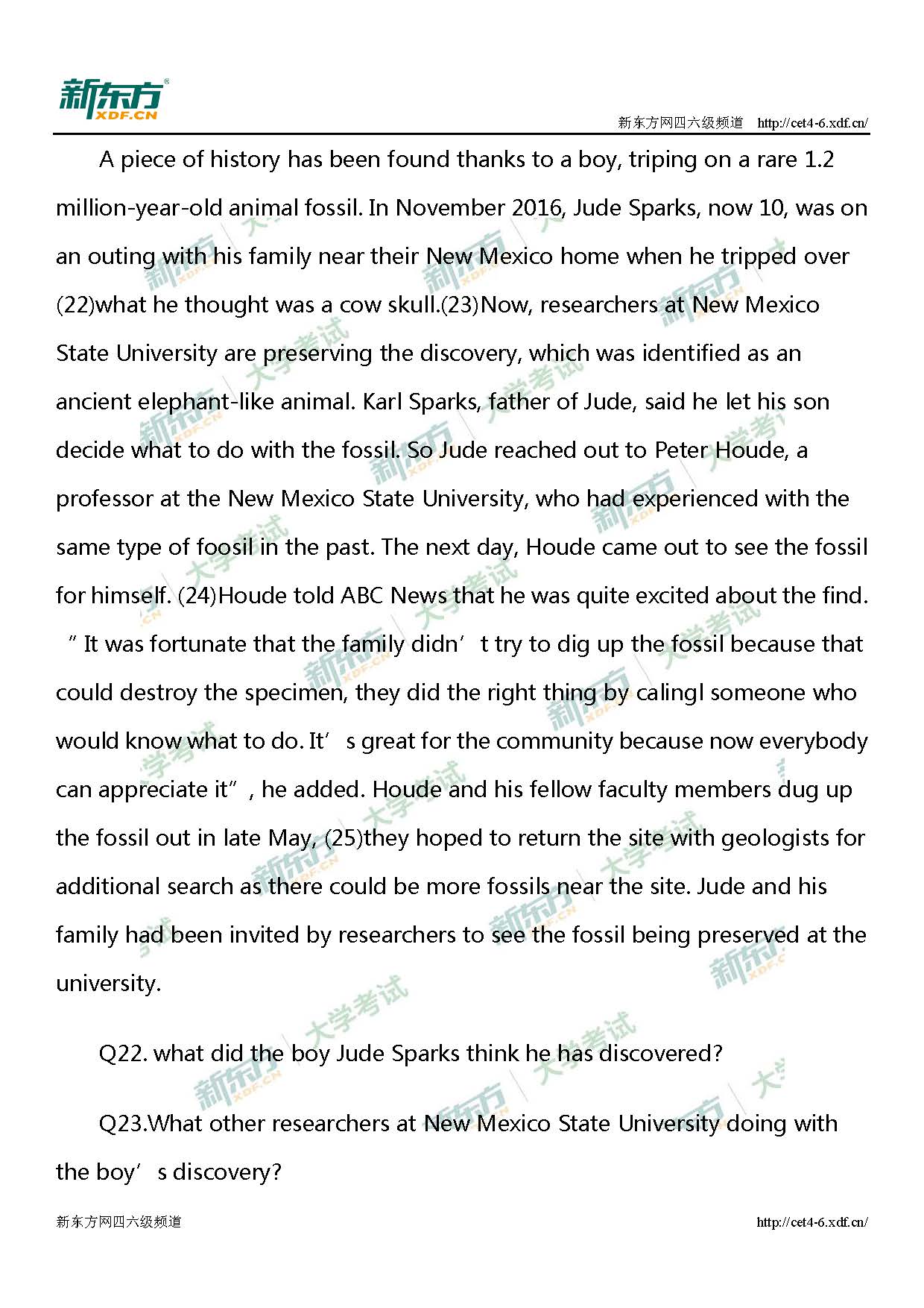 2019年12月四级听力真题解析（沈阳新东方）