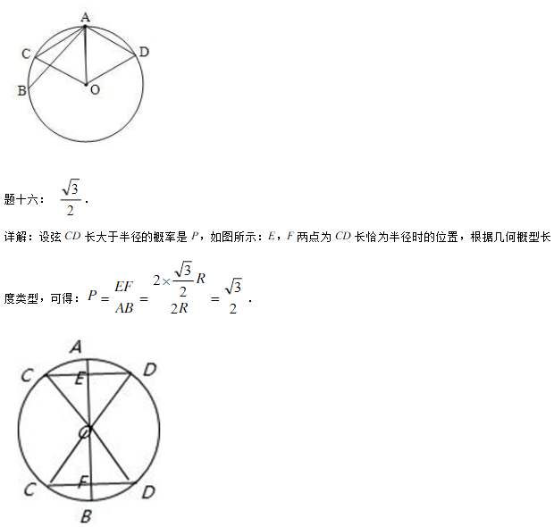 2019湖南长沙高二数学必修三知识点练习：几何概型