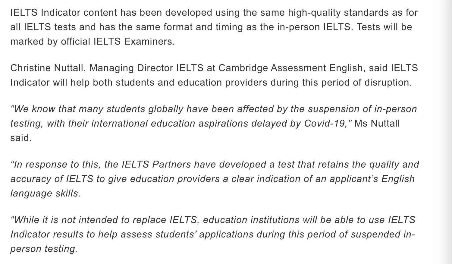 IELTS Indicator：雅思也可以在家考了