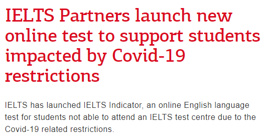 雅思发布IELTS Indicator可在家考试 4月22日开始预约