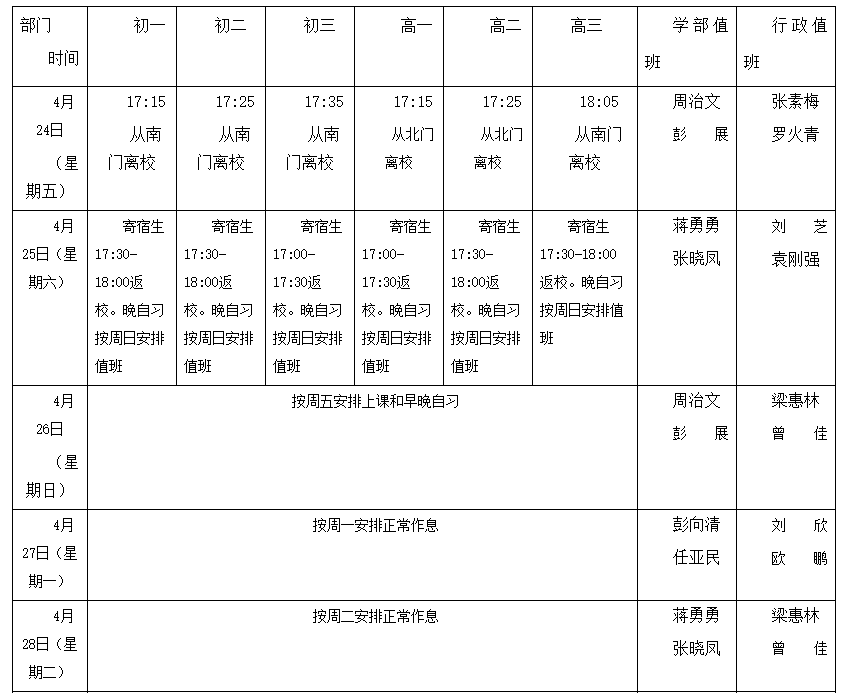 长沙市长郡梅溪湖中学2020年“五一”劳动节放假通知