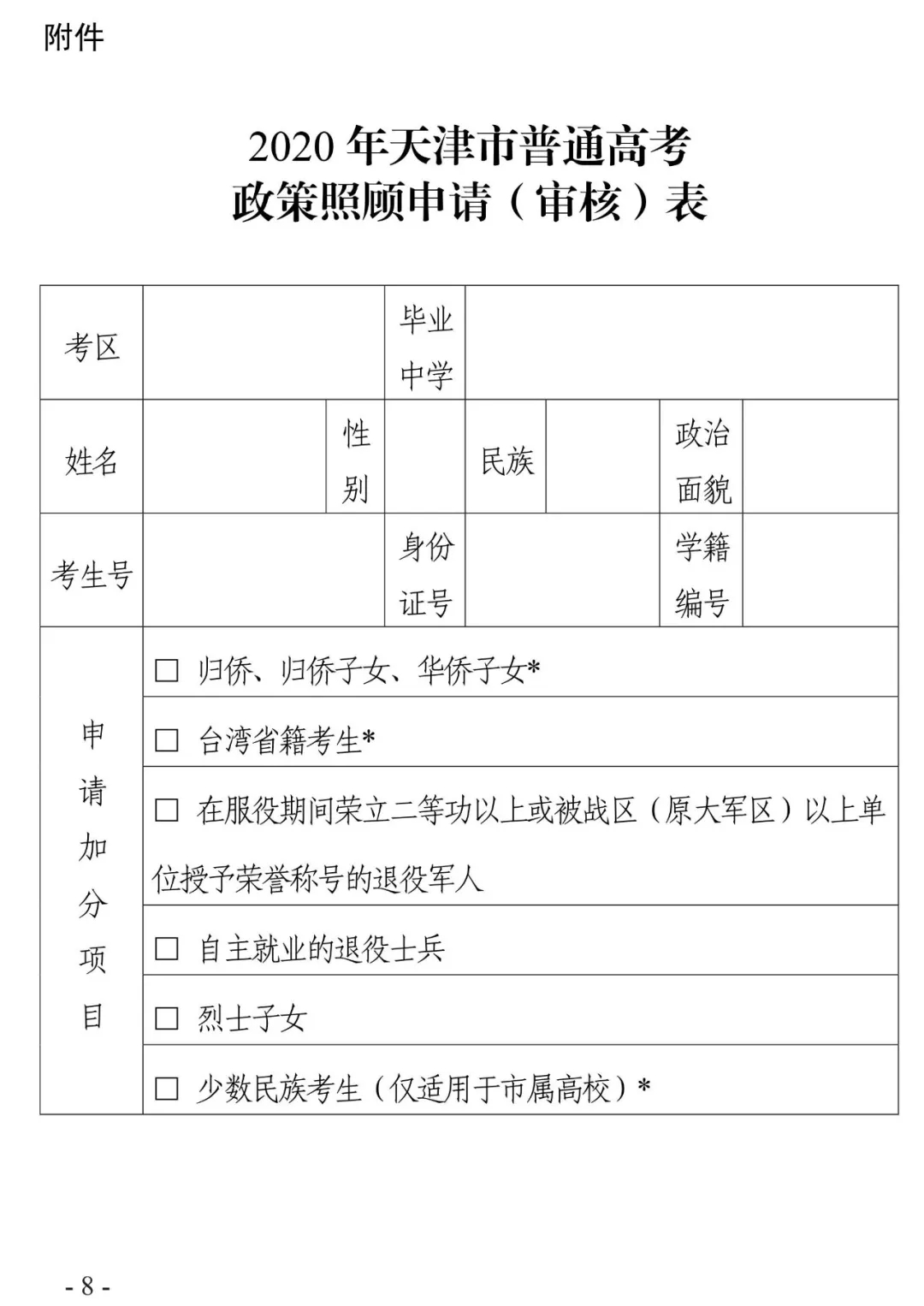 高考加分政策