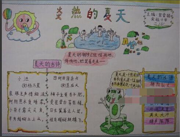 夏天来啦~手抄报示例来啦!
