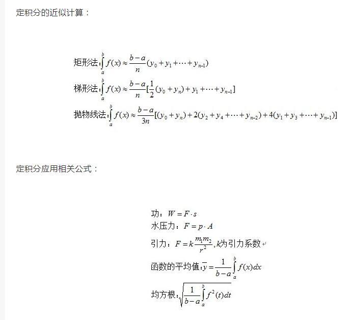 2021考研数学公式:高等数学定积分公式