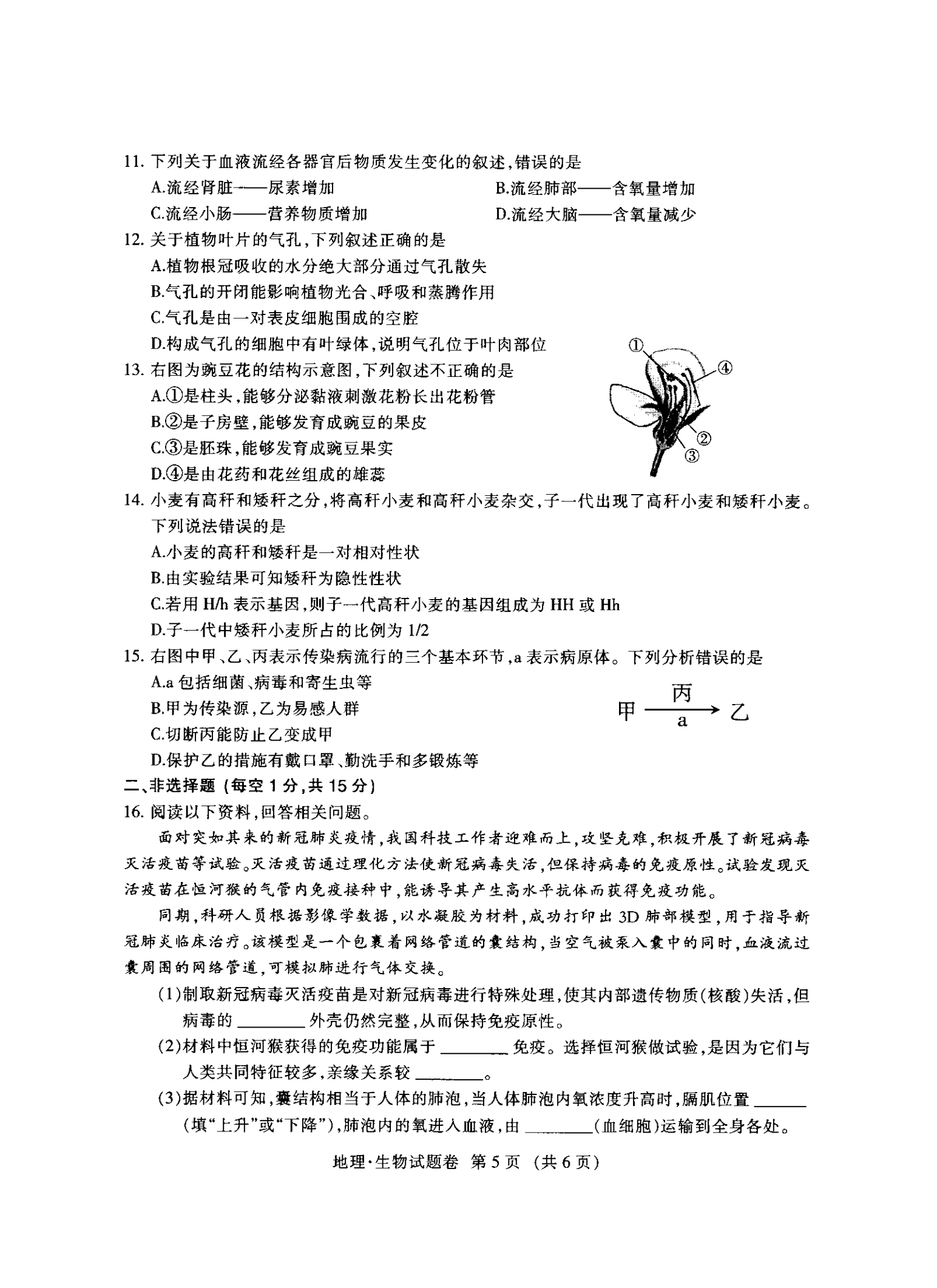 中考生物试卷