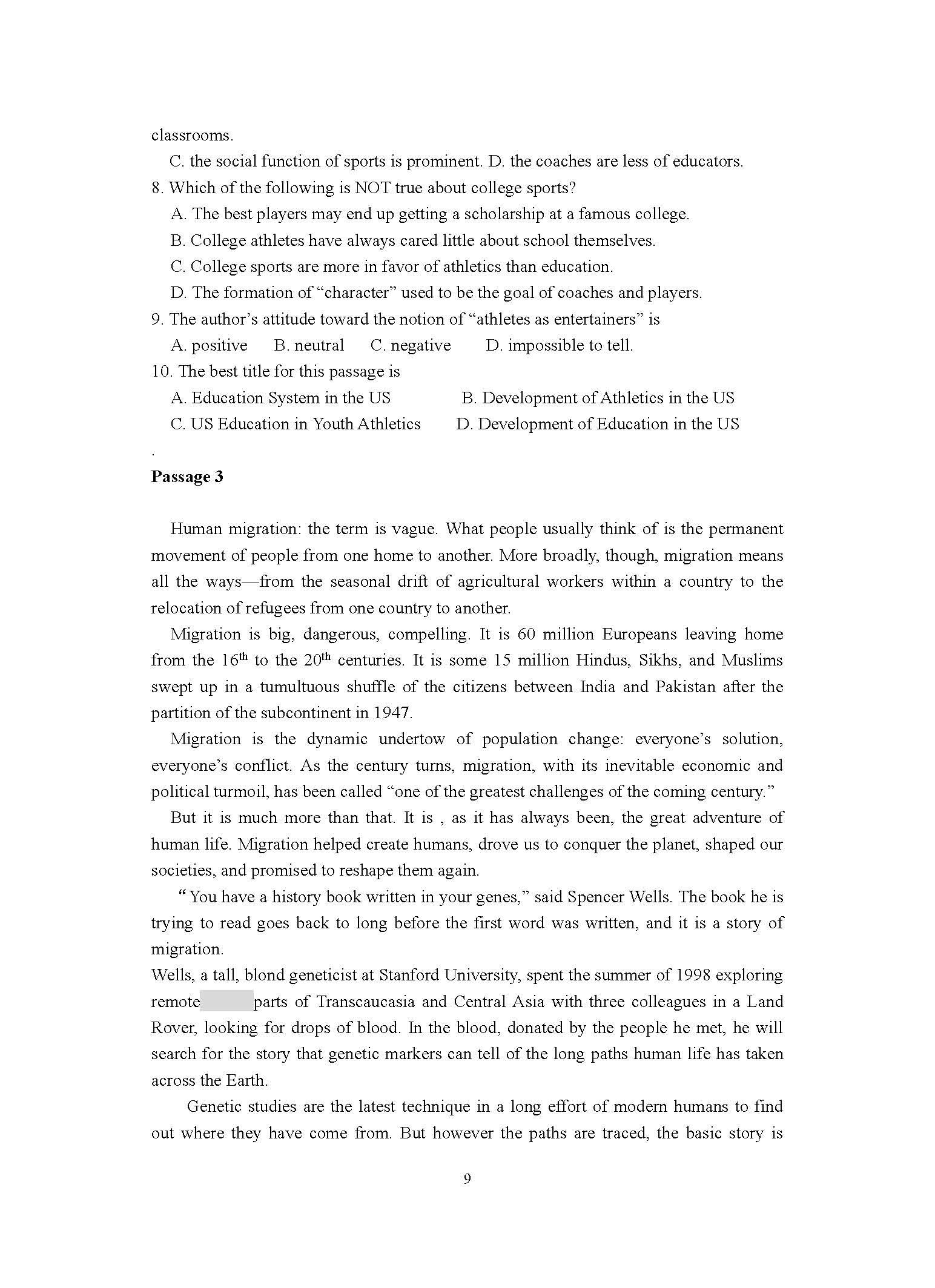 642基础英语2015年考研初试试卷真题（青岛大学）