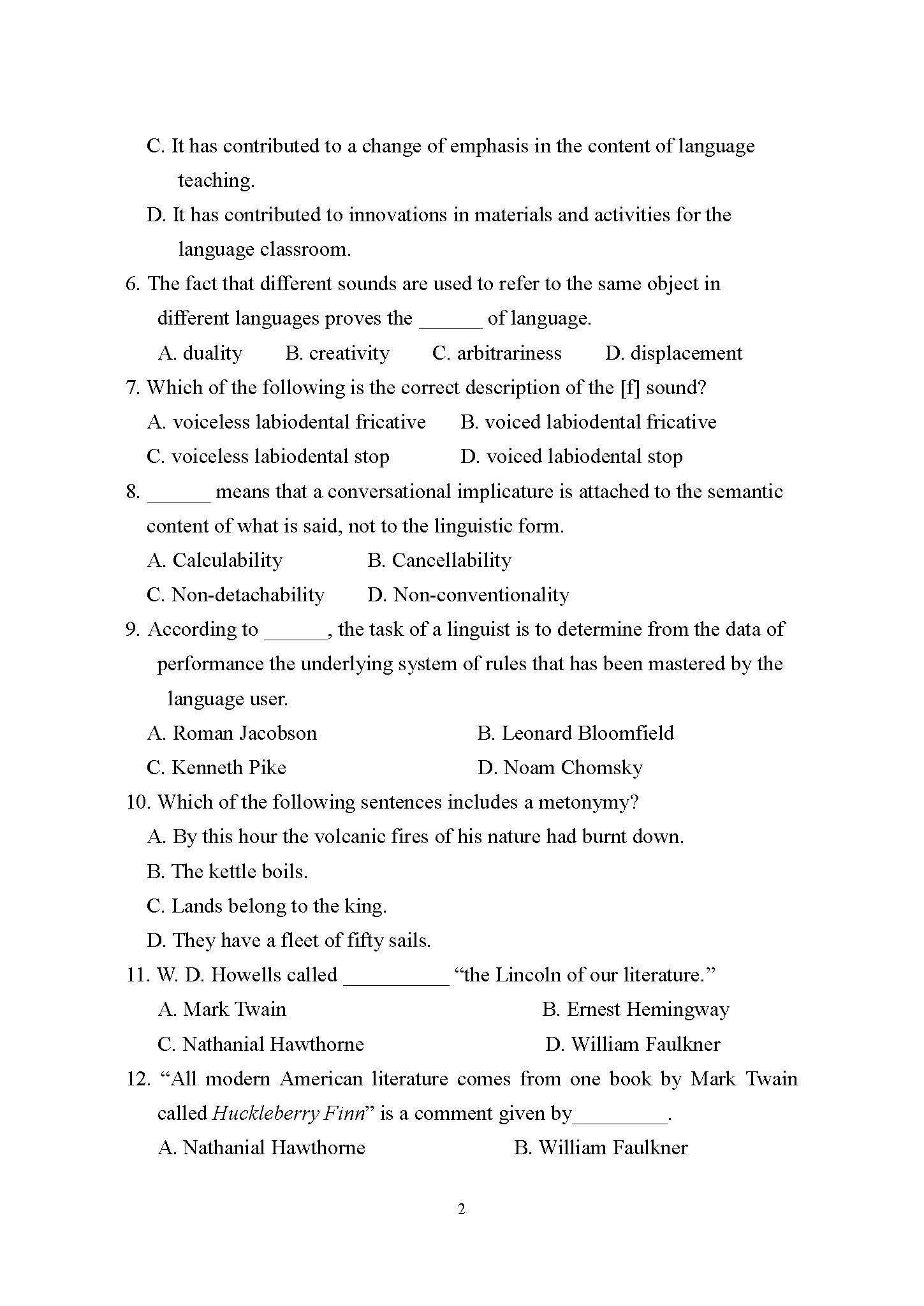 915英语基础综合2016年考研初试试卷真题（青岛大学）