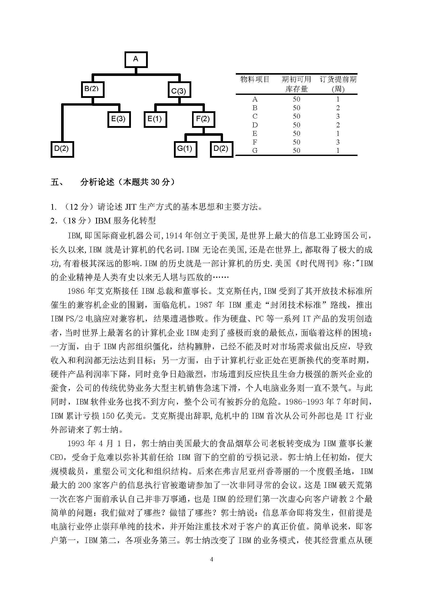 871运营管理2015年考研初试试卷真题（青岛大学）