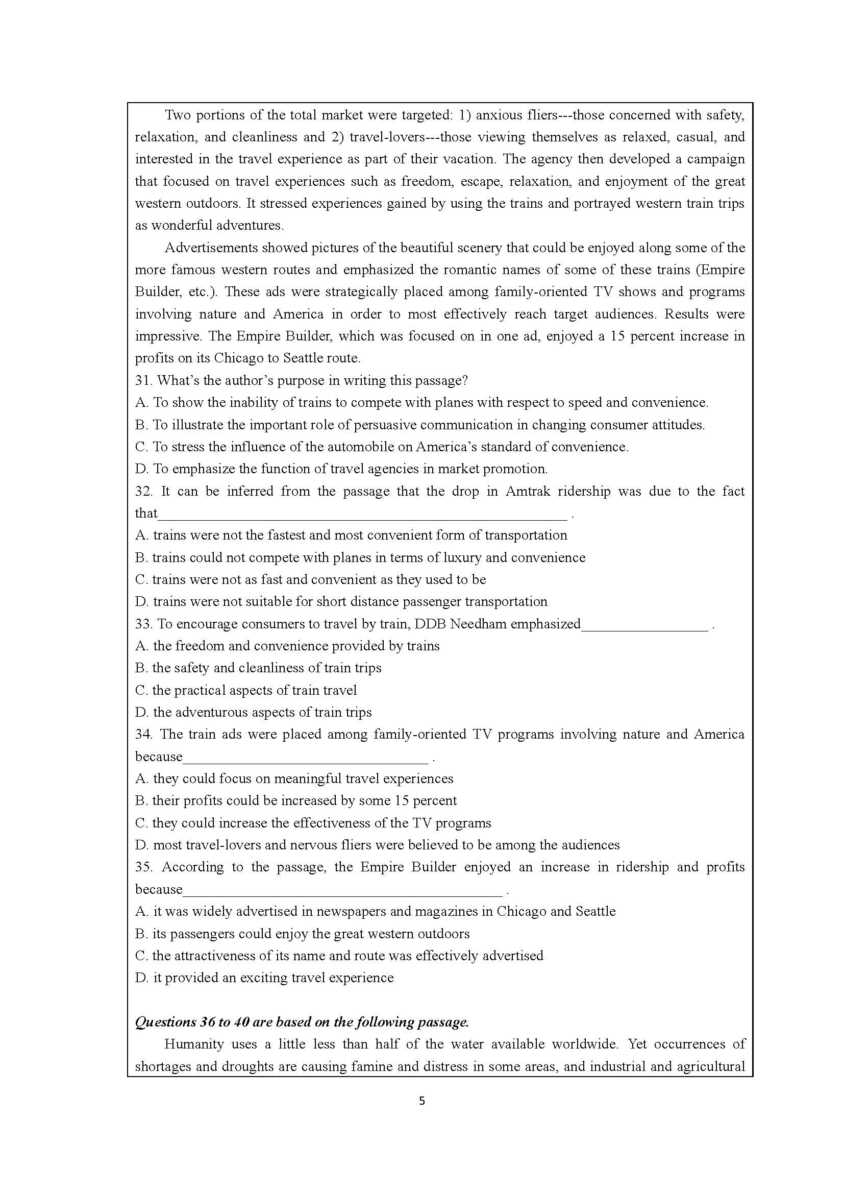 241基础英语2020年考研初试试卷真题（暨南大学）