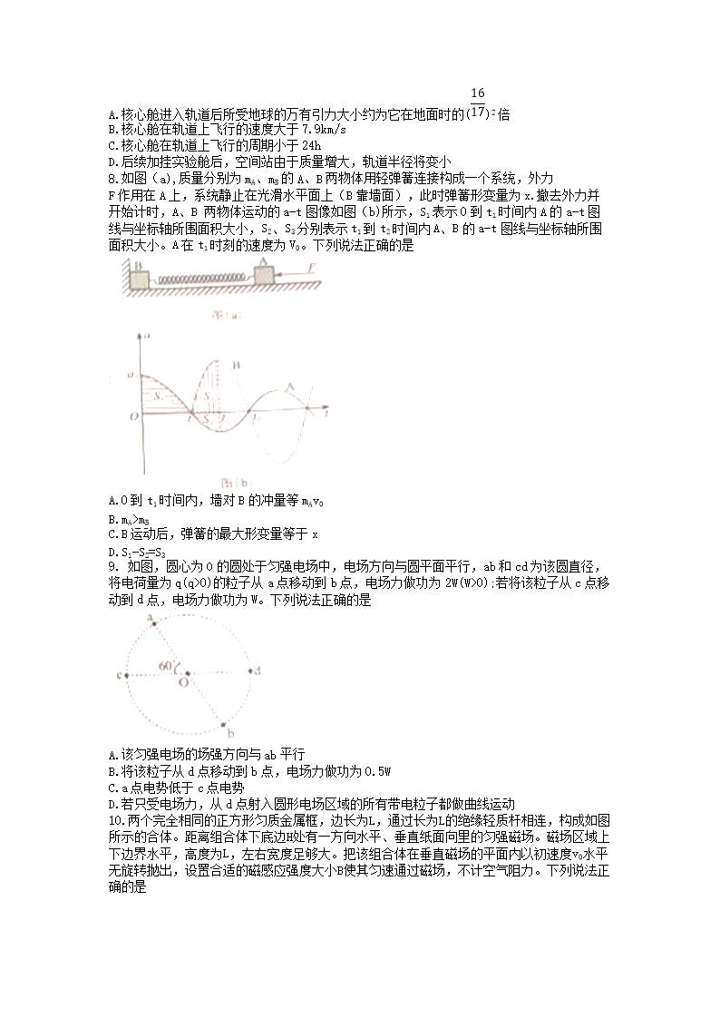 2021年湖南普通高中学业水平选择性考试物理试题及答案