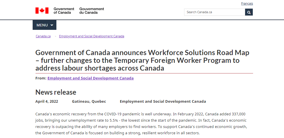 加拿大LMIA工签时效升至3年，低工资类别配额大增！