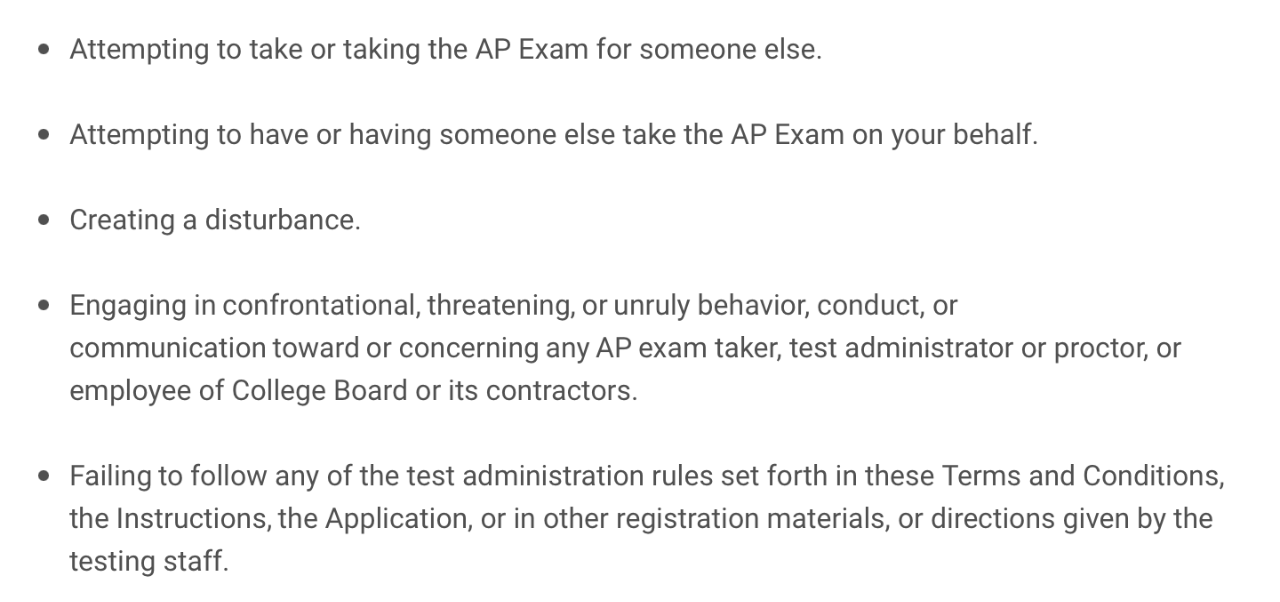 2022年AP考试规则条款全整理
