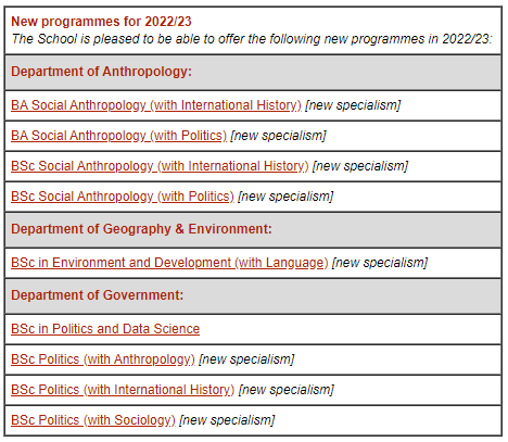 【英国本科】伦敦政治经济学院&帝国理工新开专业大汇总
