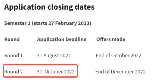 【申请截止】墨尔本大学部分热门专业将于10月底截止