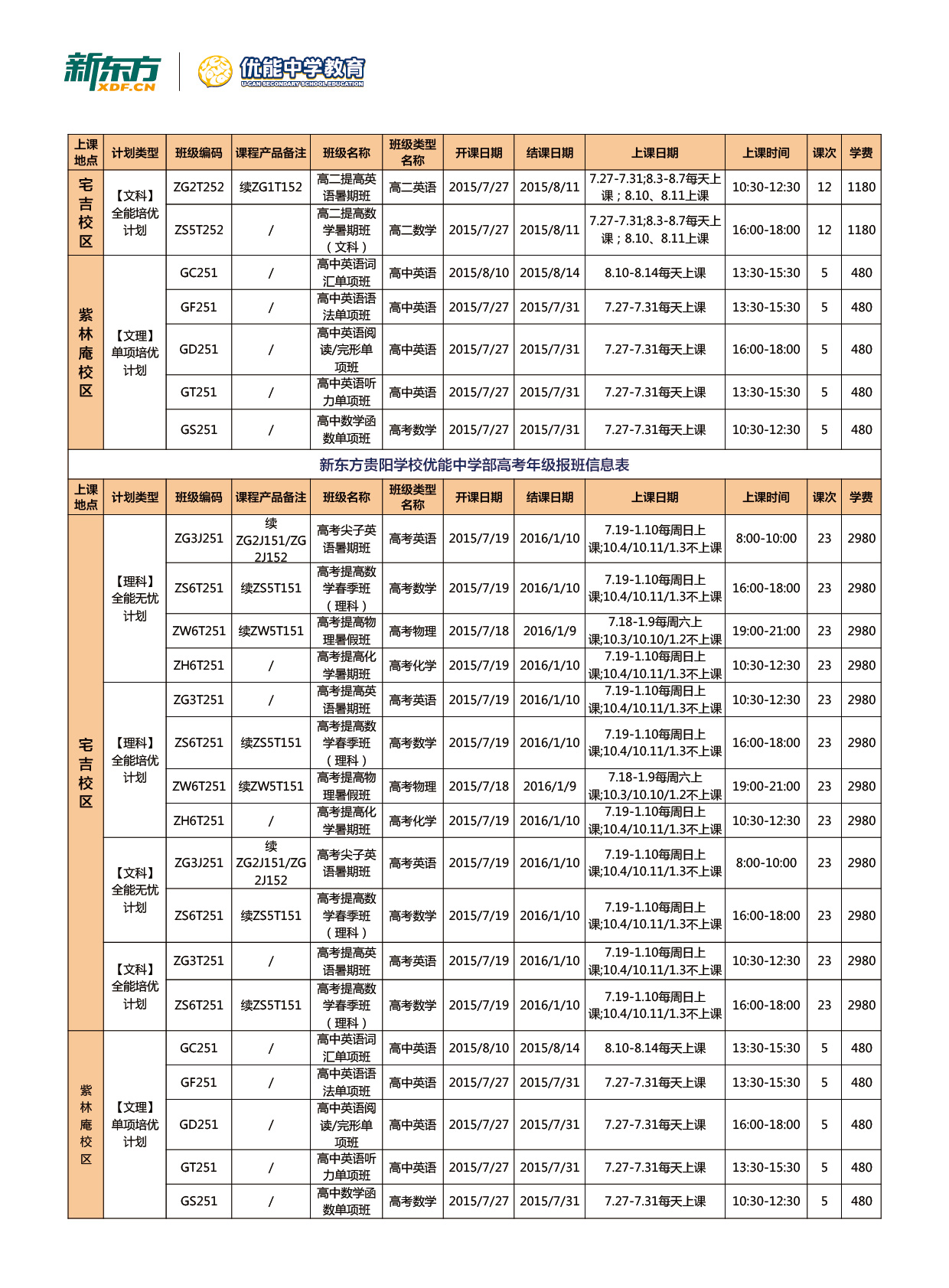 2015中学暑假班开课啦!