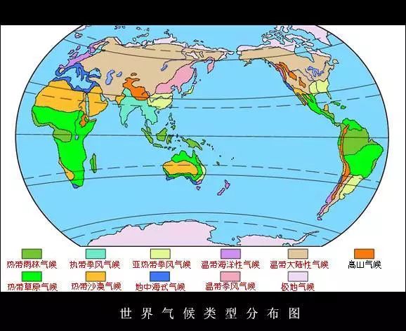 世界氣候類型分佈圖