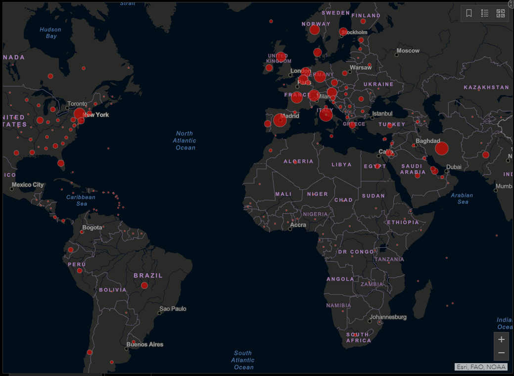 新冠感染地图全球图片