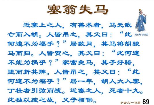 小学生必会小古文第八十九篇塞翁失马下载